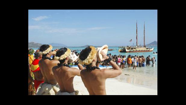 In this Sunday, May 1, 2005 file photo, traditional Halau dancers blow conch shells to welcome the Hokule'a voyaging canoe into Kailua Bay. The Polynesian double-hulled vessel was built to test anthropological migration theories. For years, Hawaii has ranked as one of the healthiest states, but a study released Friday, July 20, 2017 finds that original Hawaiians are in strikingly poor health. Surveys have long ignored native Hawaiians and other Pacific Islanders, or grouped them in with Asians. (AP Photo/Ronen Zilberman) In this Sunday, May 1, 2005 file photo, traditional Halau dancers blow conch shells to welcome the Hokule'a voyaging canoe into Kailua Bay. The Polynesian double-hulled vessel was built to test anthropological migration theories. For years, Hawaii has ranked as one of the healthiest states, but a study released Friday, July 20, 2017 finds that original Hawaiians are in strikingly poor health. Surveys have long ignored native Hawaiians and other Pacific Islanders, or grouped them in with Asians. (AP Photo/Ro