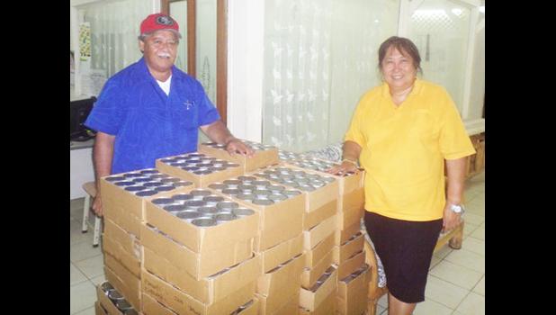 Gov. Lolo Matalasi Moliga and First Lady Cynthia Malala Moliga donated 100 cartons of wahoo for the children at the Campus of Hope, in Samoa. The presentation was made at the Samoa Victim Support Group’s main office in Apia to the SVSG President Siliniu Lina Chan. Mrs. Moliga is a SVSG patron.  [Courtesy photo]