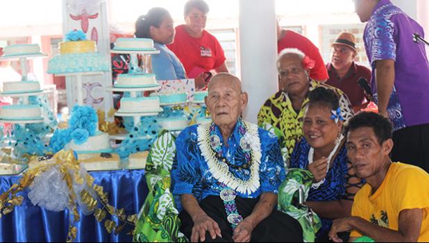 Taulapapa A’asa Ah-Sing at his 100th birthday party.
