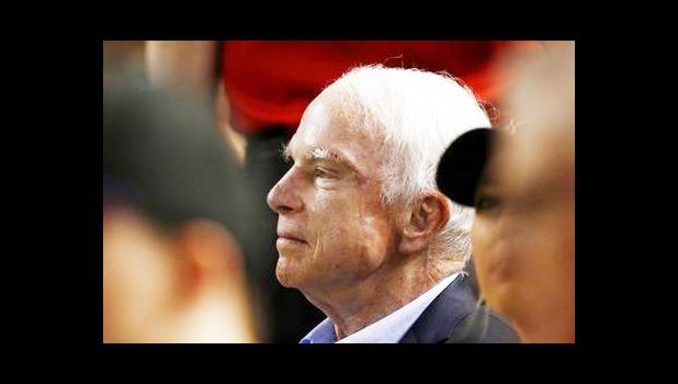Sen. John McCain, R-Ariz., watches a baseball game between the Arizona Diamondbacks and the Los Angeles Dodgers during the first inning, Thursday, Aug 10, 2017, in Phoenix. (AP Photo/Ross D. Franklin) Sen. John McCain, R-Ariz., watches a baseball game between the Arizona Diamondbacks and the Los Angeles Dodgers during the first inning, Thursday, Aug 10, 2017, in Phoenix. (AP Photo/Ross D. Franklin)