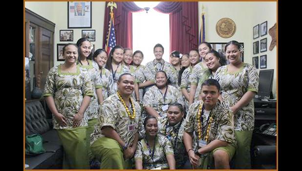 The 2018 Close Up student group from American Samoa in the Congressional office.