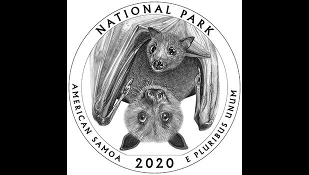 Artwork that will be on the tail side of the 2020 quarter honoring the National Park of American Samoa