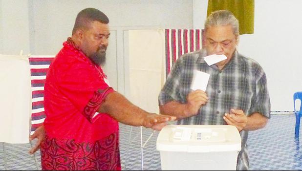 One of the many voters at Maoputasi #2 