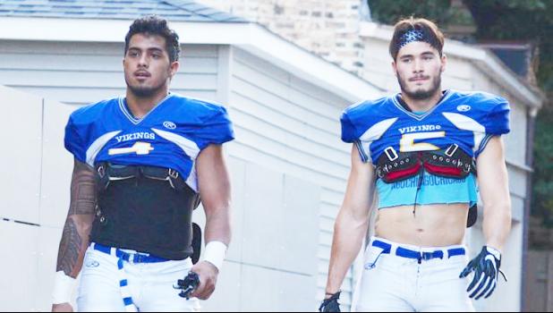 Chaun Maiava and Matt Difecchio have both earned the All-College Conference of Illinois and Wisconsin Second Team Defense honors for the 2016 North Park Football Season. This was Maiava’s second recognition in a row from the All-College Conference.  [Courtesy photo]