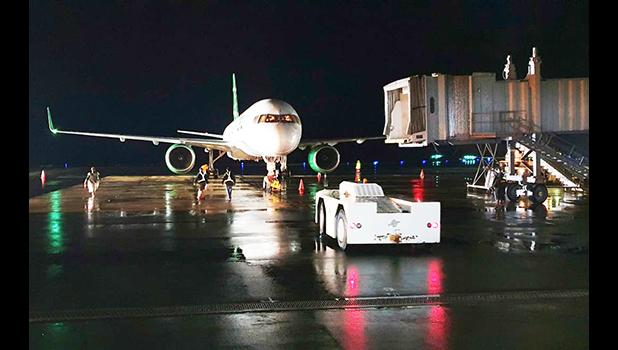 ASIA PACIFIC AIRLINES PLANE ON RUNWAY