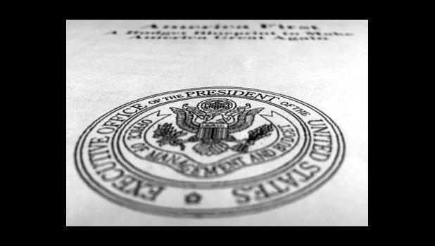 President Donald Trump's first proposed budget, released by the Office of Management and Budget, is photographed in Washington, Wednesday, March 15, 2017. Military spending would get the biggest boost in President Donald Trump’s proposed budget. Environmental programs, medical research, Amtrak and an array of international and cultural programs _ from Africa to Appalachia _ would take big hits, among the many parts of the government he’d put on a crash diet. (AP Photo/Jon Elswick) President Donald Trump's first proposed budget, released by the Office of Management and Budget, is photographed in Washington, Wednesday, March 15, 2017. Military spending would get the biggest boost in President Donald Trump’s proposed budget. Environmental programs, medical research, Amtrak and an array of international and cultural programs _ from Africa to Appalachia _ would take big hits, among the many parts of the government he’d put on a crash diet. (AP Photo/Jon Elswick)