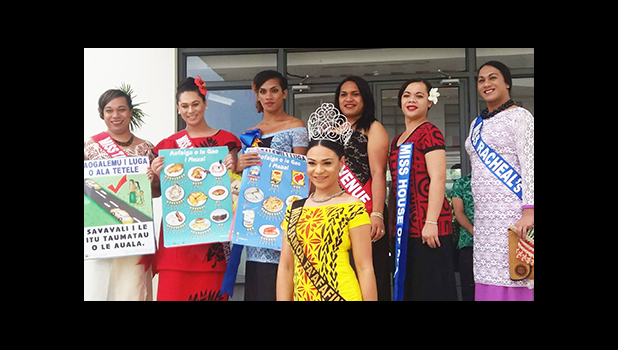 This year, the Ministry of Health is bringing the event to the stage for the title Miss Health Faafafine 2016 with the theme “Eat The Colors Of The Rainbow” to promote healthy eating of a variety of colored fruits and vegetables on the island.  This year’s pageant’s contestants are pictured with the reigning Miss Samoa Faafafine 2015, Steva Auina (front in yellow with tiara)  Miss Steva Auina is from Auckland, NZ, and has done a phenomenal amount of charity work, according to the SFA. She has been to Samoa 