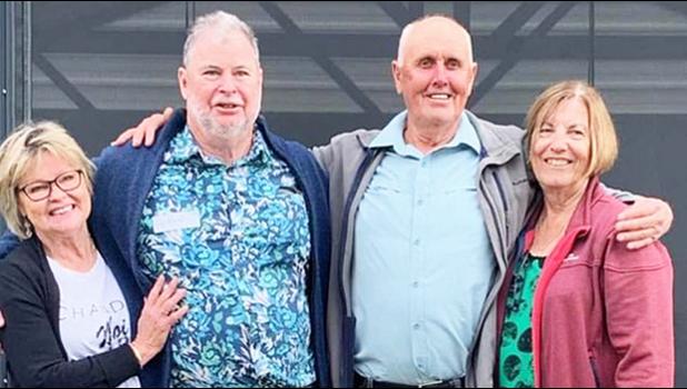 Mr Crocos' (second left) wife (left) 