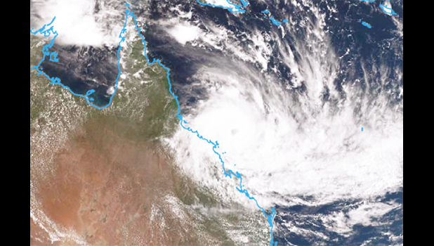 Photo: Cyclone Debbie is expected to impact areas from Cardwell to St Lawrence. (Bureau of Meteorology) Photo: Cyclone Debbie is expected to impact areas from Cardwell to St Lawrence. (Bureau of Meteorology)