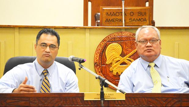 Attorney General, Talauega Eleasalo Ale and Police Commissioner, Le’i Sonny Thompson appeared before the House Public Safety Committee this week, to testify on the issue of arming police officers.  [photo: AF]