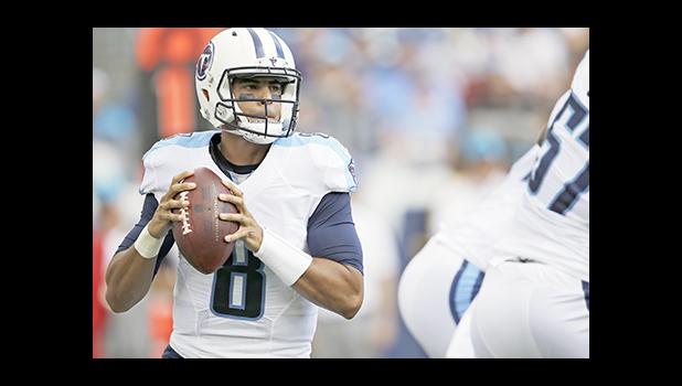 Marcus Mariota, a former Polynesian Player of the Year winner, will be one of the team captains for the Polynesian Bowl. Here the Tennessee Titans quarterback warms up before an NFL football game against the Minnesota Vikings Sunday, Sept. 11, 2016, in Nashville, Tenn. (AP Photo/Mark Zaleski)