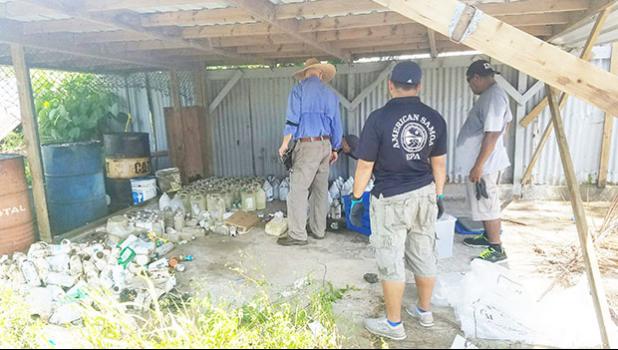The American Samoa Environmental Protection Agency (AS-EPA) successful completed a hazardous waste removal action by the United States Environmental Protection Agency (US-EPA) in American Samoa last week. The joint team organized the collection of hazardous waste from the Lyndon B. Johnson Tropical Medical Center, American Samoa Community College Land Grant, Department of Agriculture, Department of Commerce, and AS-EPA Laboratory.  [Courtesy photo]