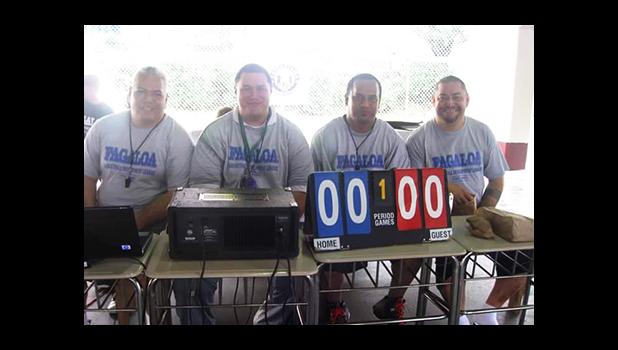 A historical shot of the core group that started the American Samoa Basketball Association 10 years ago, (left to right) ASBA President Milton Taufa’asau, ASBA Sports Developer Diehl Langkilde, ASBA Secretary Paul Amituana’i, and ASBA Vice President Michael Pereira – Today, they are still going strong in keeping the association alive.  [photo: courtesy]