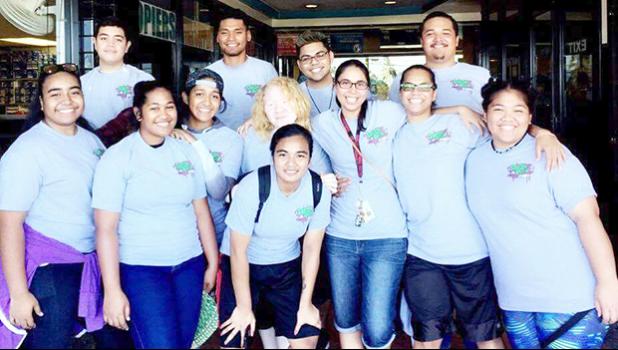 Members of the ASCC Fresh Print Club, with advisor Katrina Garcia-Helsham (middle row, third right), oversee the publication of the campus 411 Newsletter, and also fund-raise for good causes, such as the small but thoughtful improvement to the campus infrastructure they donated this semester.  [Courtesy Photo]