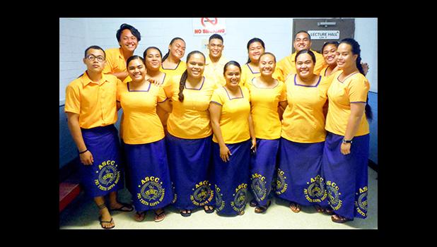 Fall 2016 inductees into the Alpha Epsilon Mu chapter of the Phi Theta Kappa honor society at ASCC pause for a group photo while waiting for last week's induction ceremony to begin. (  [Photo: J. Kneubuhl]