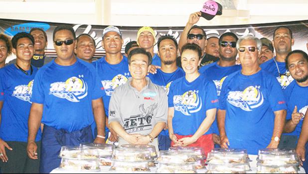Last Thursday, major sponsor Pago Pago Trading Company and co-sponsor H&H Samsung hosted a get together for the AETO fautasi team of Pago Pago at Pulu Ae Ae Jr.’s Guest House in Pago Pago. [Photo: EM]