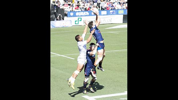 Alamanda contesting lineout gainst Scotland. [photo: Joe Hamby]
