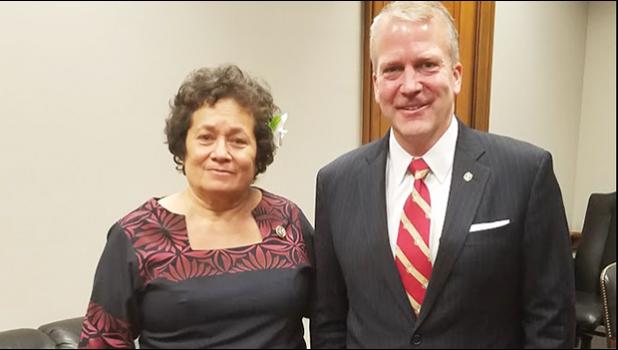 Amata with her colleague Sen. Dan Sullivan, who is on the Senate Veterans Affairs Committee. [courtesy photo]