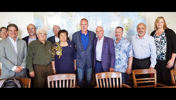  Congresswoman Amata, Secretary Ryan Zinke, Brian Hallman Executive Director of the ATA,  Joe Hamby Chief Operating Officer of Tri Marine International, and other U.S. Fishermen during the meeting in California. [courtesy photo]