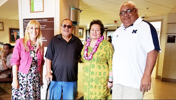 Amata with local veterans and Jennifer Gutowski – Director of US VA Pacific Islands Healthcare.  [courtesy photo]
