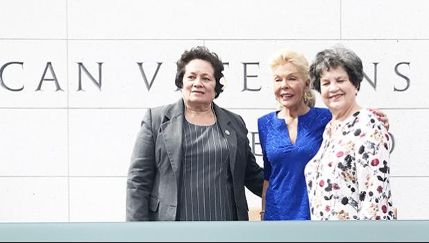 Congresswoman Aumua Amata with philanthropist Lois Pope, and Rep. Lois Frankel.  [photo: courtesy]