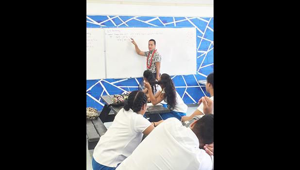 Ammon Fepuleai, from Pago Pago, a teacher at Samoana High School teaching his math class. During his spare time, he works with talented students and artists for Exposed Photography, which can be found on social sites such as You Tube and Facebook.  [photo: Ese Malala]
