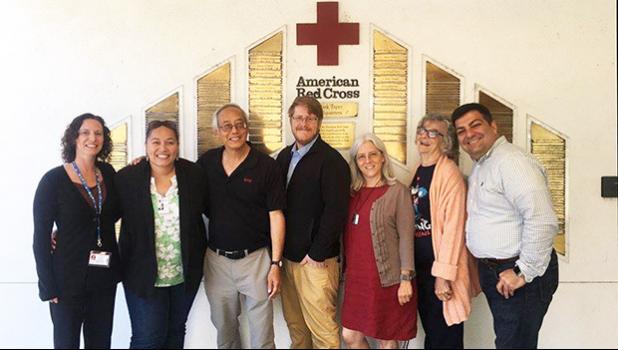 Mrs. Bella Asiata (second from left) and other Red Cross officials at the San Diego Chapter of the American Red Cross.  [photo: Red Cross]