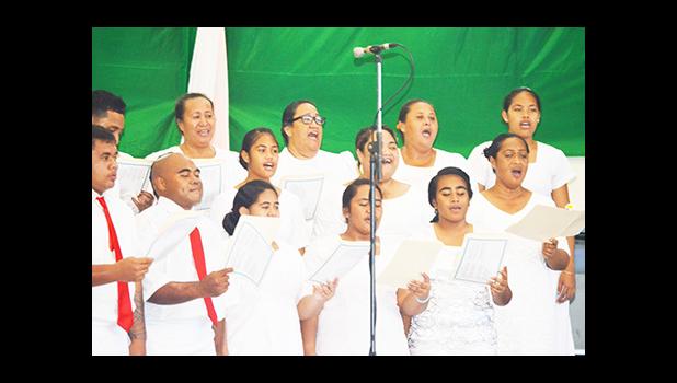 CCCAS Afono choir perform Sunday night at the Fagatogo Pavilion during the first night of the 39th annual Holiday Music Festival hosted by the American Samoa Council on Arts, Culture & Humanities and the Department of Youth and Women’s Affairs. Tonight is the last night of the holiday event.  [photo: AF]
