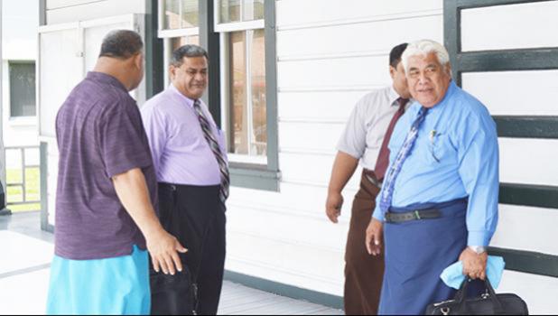 This June 2017 file photo shows some of the CCCAS elders, with Chairman Rev. Elder Mamoe Eveni Jr. (right) during court proceedings between the CCCAS and Secretary General Rev. Amaama Tofaeono. [photo AF]