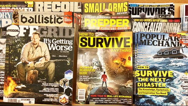 Disaster Prep magazines abound IN the market now as “national fear of natural & manmade disasters" is perceived. [photo supplied]