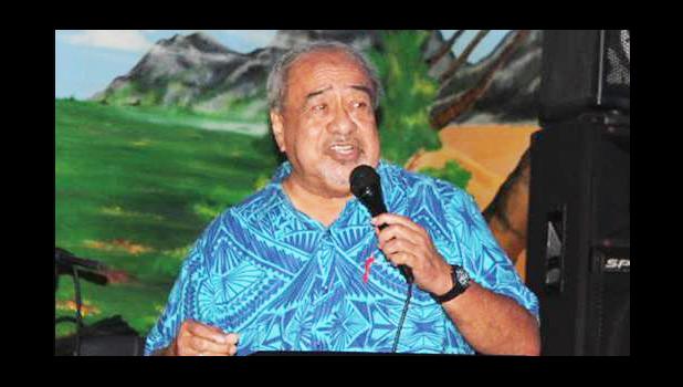 Vaitoa Hans Langkilde croons down memory lane during the UNESCO International Jazz Day Celebration held at the Oasis Night Club in Tafuna on Thursday, April 27. A member of the Samoana Jazz Fest board, Vaito’a also served as Master of Ceremonies for the evening.  [Courtesy photo]