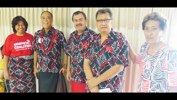 Members of the AS Drug Control Commission, selected by Governor Lolo Matalasi Moliga, who attended the official launch of the ASDCC yesterday morning at the Fale Laumei. [photo: Leua Aiono Frost]