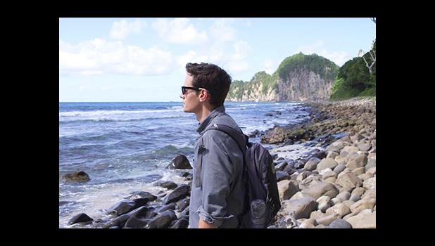 Conor Knighton at the southernmost U.S. National Park -- in American Samoa. [photo: CBS News]