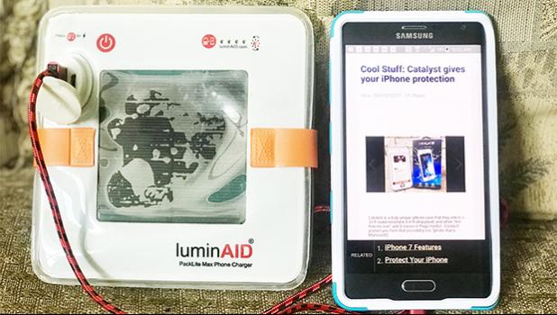 Hurricane Harvey, Irma, & Maria’s devastation is being proactively battled by Luminaid’s Packlite Max Phone Charger, only $39 if you preorder now!  [Photo: Barry Markowitz]