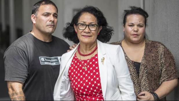 Nearly six years on the family claim they've been let down by Natasha and Nicholas Dalton, with lawyer Olinda Woodruffe (centre), hope to get justice for their brother Hans who died in police custody in Samoa in 2012. [Photo / Peter Meecham]