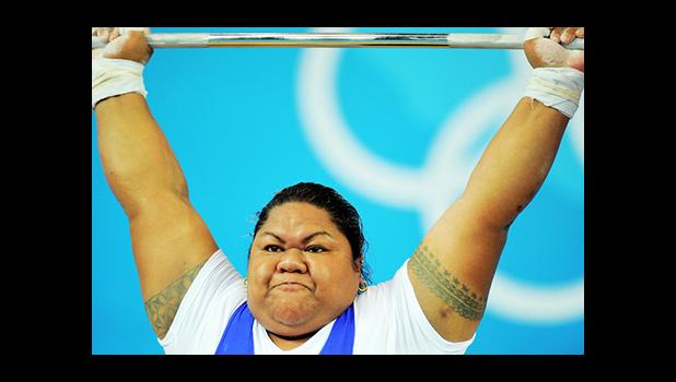 Ele Opeloge of Samoa competes in the women's +75 kg weightlifting event during the 2008 Beijing Olympic Games on August 16, 2008.  [Photo: AFP PHOTO/JUNG YEON-JE via RNZI]