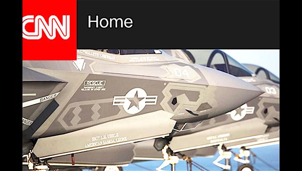 A look at some of the USMC F-35B stealth fighters that were part of a fleet deployed to Iwakuni, Japan in the first operational overseas deployment for the jets that are dubbed — the most expensive plane in history. The side of the aircraft features the name of Leone HS graduate: SSGT Louis H. Uhrle, a US Marine mechanic who is part of the squadron that deployed to Japan. The name of his village — Leone — is featured on the plane, alongside "American Samoa".  [photo: screenshot of CNN news broadcast]