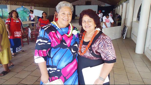 Fiame Naomi Mata’afa, Minister and and Dr. Salu Hunkin-Finau in a  2012 Samoa News file photo. [Samoa News]