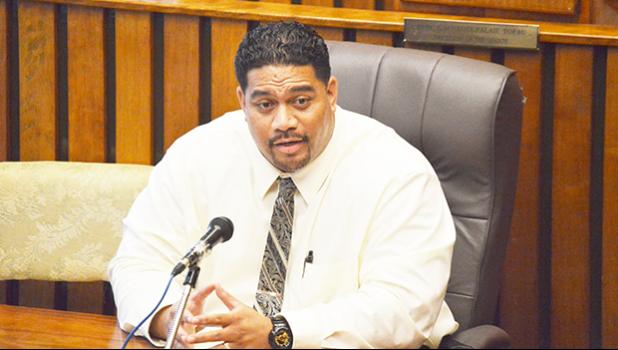 Newly confirmed Department of Youth and Women’s Affairs director, Jonathan David Fanene, during his Senate confirmation hearing last Friday.  [photo: AF]