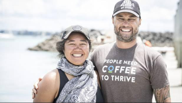LtoR , Fealofani Bruun and Schannel van Dijken, crew members of The Samoan Voyaging Society. [Photo / Michael Craig]
