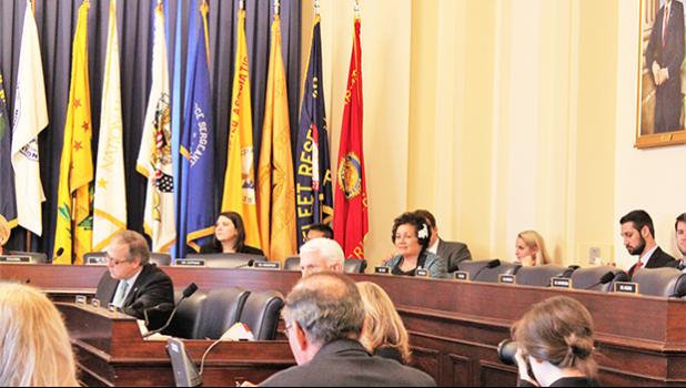 Amata is seen during the HVAC hearing on Vet suicide hotline.  [Courtesy photo]