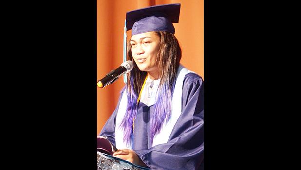Valedictorian Lydia Faalogo Toloumu [ata: Leua Aiono Frost]  