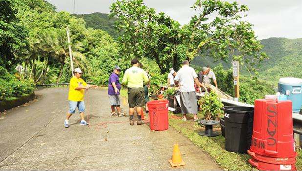 Illegal dumping along the road to and from Fagasa, where households, contractors and others dump along the steep slopes everything from construction debris, auto parts, and kitchen trash. Yes everything including the kitchen sink.  [Courtesy photo]