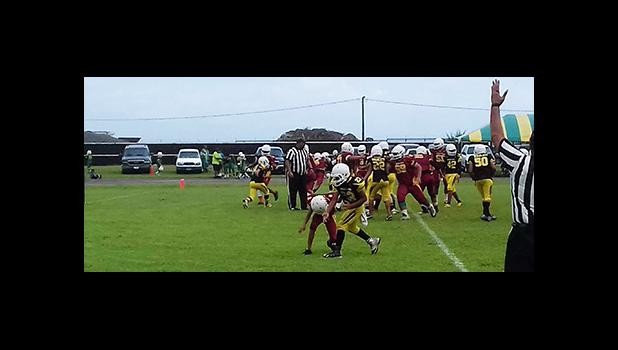 JPS Warriors last Thursday’s playoff who defeated the JPS Nuuuli Wildcats 50- 0 and made it to the championship to play the JPS Lions this Saturday at the Veterans Stadium in Tafuna at 8am. [courtesy photo]
