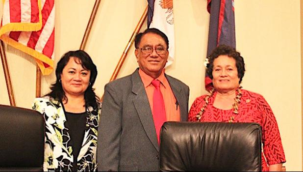 Congresswoman Amata with witnesses Tofoitaufa Sandra King Young, head of the local Medicaid office and Faumuina Taufete’e John Faumuina, CEO of LBJ Medical Center at an oversight hearing of the House Natural Resources Subcommittee on Indian, Insular, and Alaska Natives. Its focus: the status of the LBJ hospital.  [Courtesy photo]