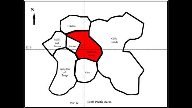 US Exclusive Economic Zone (in red) around American Samoa.