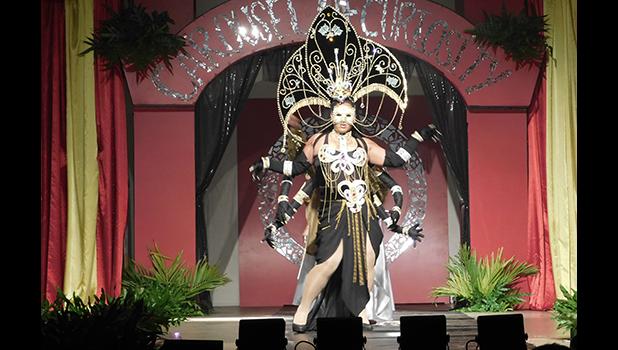Contestant Eden Brown, in the first category — Lady Sofia look, which she won last Friday night at the Gov H. Rex Lee Auditorium in Utulei. Ms. Eden was crowned Miss SOFIAS after winning the categories of Lady Sofia, Swimsuit, Talent and Interview. See more photos in slideshow. [Photo:EM]
