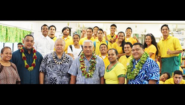 Leone High School’s Social Studies teachers Lata Samuelu and Reynette Harmon, with their students learned about American Samoa’s political status and constitution during a March 2 presentation by Tapa'au Dr. Dan Aga and Malaeoletalu Mel Gurr from the Office of Political Status.  Also in attendance during the presentation were Reps. Fagaoatua Dorian Salave'a (who gave up his post as Leone High School principal after winning the Fono county House seat following last November’s general election), Atualevao Gaf