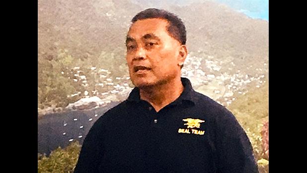 Li’avaa Moevao, the new Chief of Customs giving brief remarks during a Mar. 29, 2018 port users meeting, where he was introduced to the private sector.  [Courtesy photo]
