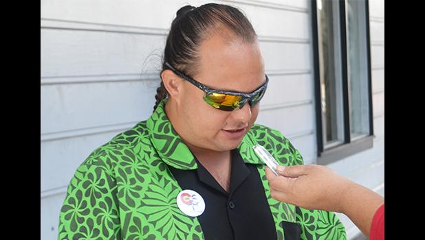 Brian Benjamin Loma when he was interviewed by the media outside the High Court last Friday, after Chief Justice Michael Kruse granted the government's motion to dismiss the case against him. [photo: AF]